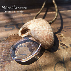 クリスタル & メイプル & シルク ペンダントネックレス （mamalu-n13） 1枚目の画像