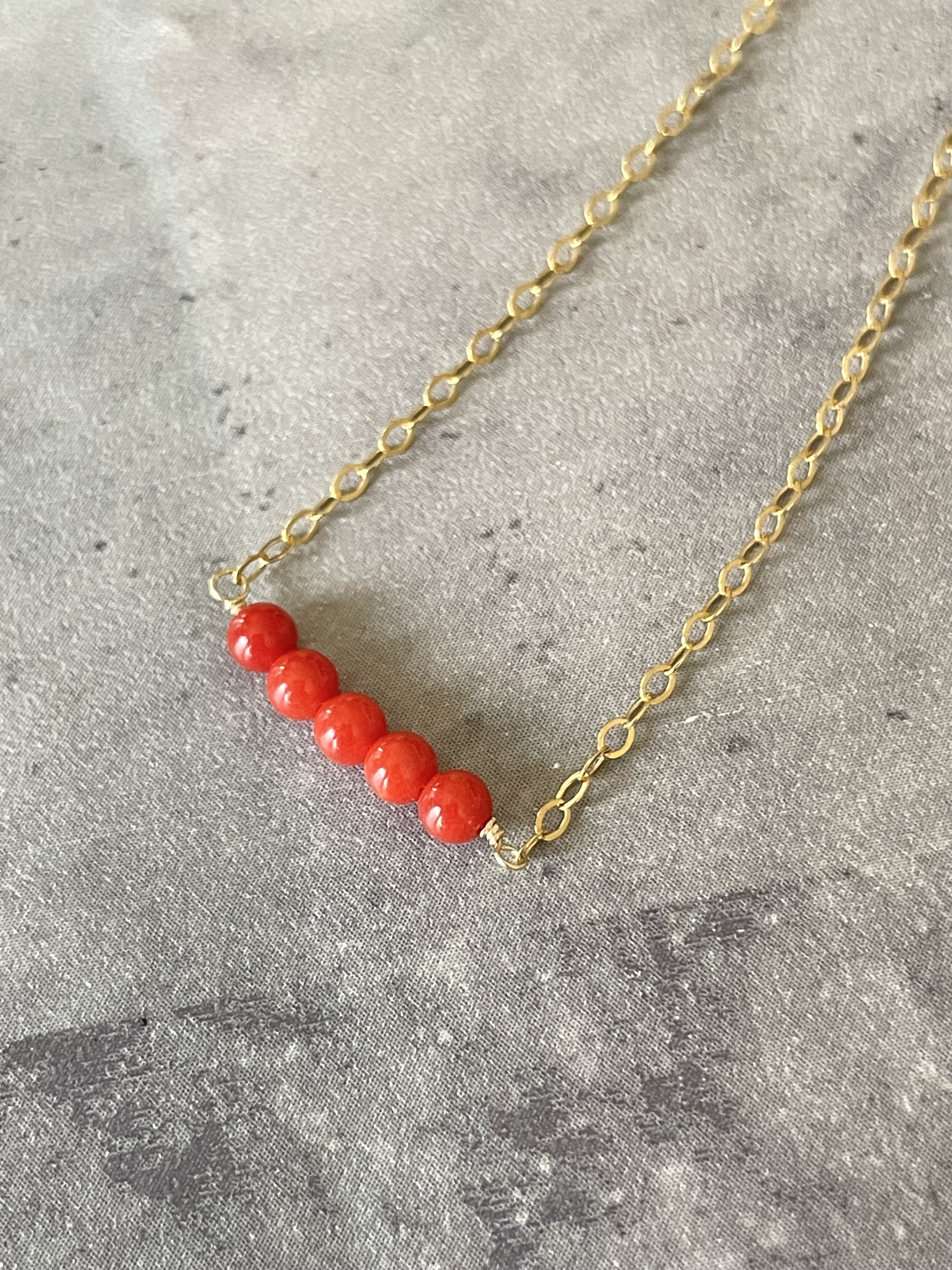 本珊瑚　6連　ネックレス