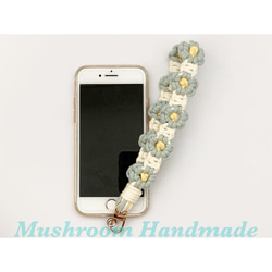 小花編織 向日葵 太陽花 Macrame 法式繩結 手機繩 智能手機 掛繩 手機吊飾 第2張的照片