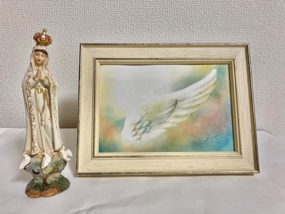 再値下げしました！小さなパステル画「光へ羽ばたく」 絵画