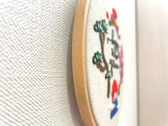 再販！(少しデザイン変更)お正月(松・梅・富士山・しめ縄)刺繍ファブリックボード 5枚目の画像
