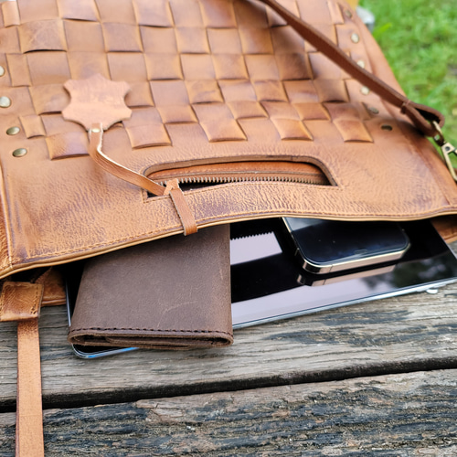 ワックス牛革ショルダーバッグ・ハンドバッグ・斜め掛け 2WAY Cow