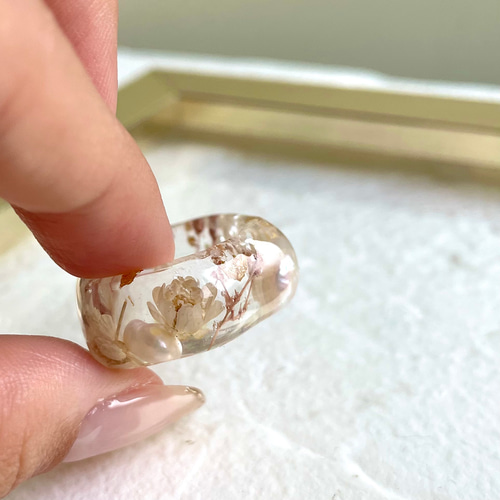 ビオラ リング ⁂ ドライフラワー 指輪 リアルフラワーシリーズ