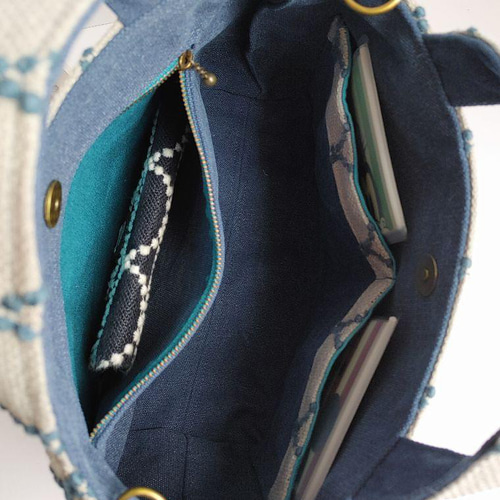 ミナペルホネン タンバリン ライトブルー 2wayパニーニ風ショルダー