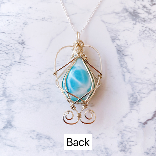 カリブ海の水面 ペンダント 》ラリマー×Silver F ネックレス