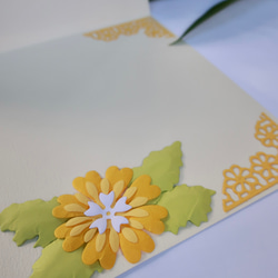 黄色、オレンジ、薄黄色の花の組み合わせバースデーカード  ( 手作り ) 20枚目の画像