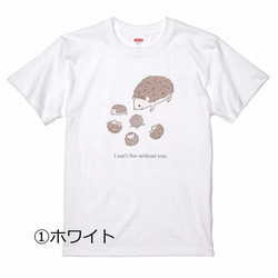 3 色から選べる♪はりねずみの親子Tシャツ 2枚目の画像