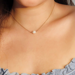 Aquata美人魚 白色珍珠頸鏈/短項鍊 (14K包金) / Aquata Pearl Necklace (14KGF) 第4張的照片