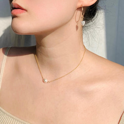 Aquata美人魚 白色珍珠頸鏈/短項鍊 (14K包金) / Aquata Pearl Necklace (14KGF) 第3張的照片