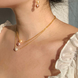 Alana美人魚 紫色珍珠頸鏈/短項鍊-玫瑰金(14K包金)Alana Pearl Necklace-Rose Gold 第6張的照片