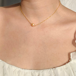 Ariel美人魚 香檳色珍珠頸鏈/短項鍊 (14K包金)Ariel Pearl Necklace - 14kgf 第1張的照片