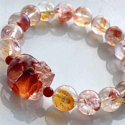 ライモナイトインクォーツ（オーロラクォーツ）貔貅 ブレスレット