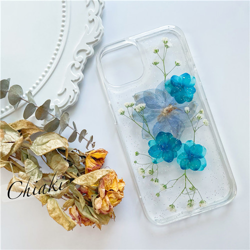 あほ様♡ご確認用 押し花ケース pink delphinium 押し花スマホケース 全機種対応 android 12