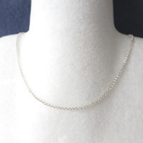 平あずき18金ネックレスチェーン ホワイトゴールド【K18WG】幅1.0mm 長