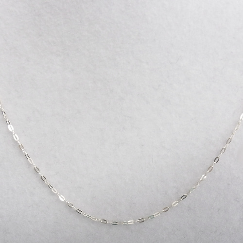 平あずき18金ネックレスチェーン ホワイトゴールド【K18WG】幅1.0mm 長