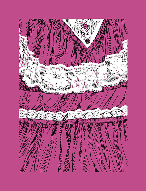 魂の窓 長袖Tシャツ｜ウェディングドレスの騙し絵、杢グレー、コットン 9枚目の画像