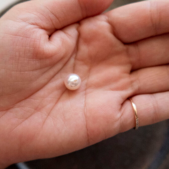 再販[2202P355] アコヤ真珠(8㎜強 片穴 オーロラ系ピンク ルース) 11枚目の画像