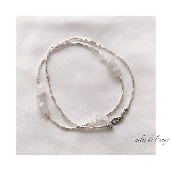 no.891 - 《rainbowmoonstone》 ＊ beads choker 1枚目の画像