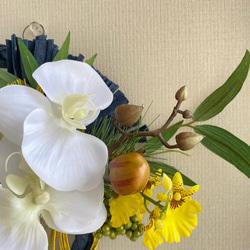 『Creema限定』【送料無料】白い蘭の8の字のお正月飾り　アーティフィシャルフラワー　　A-248 6枚目の画像