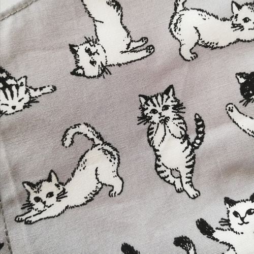 ねこさん ハンドメイド マスク お取り置き 猫耳の立体マスク フィルターポケット付き 送料無料 nm01 - myu