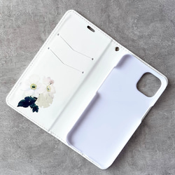 -秋明菊- 花と草木の iPhone 手帳型スマホケース （内側デザイン入り） 6枚目の画像