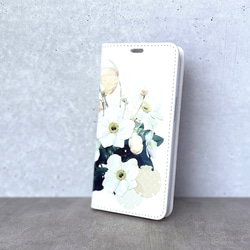 -秋明菊- 花と草木の iPhone 手帳型スマホケース （内側デザイン入り） 5枚目の画像