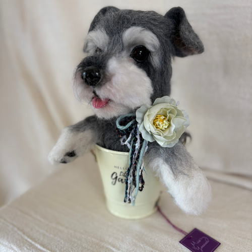 ミニチュアシュナウザー 犬 愛犬 羊毛フェルト 羊毛 プレゼント 羊毛