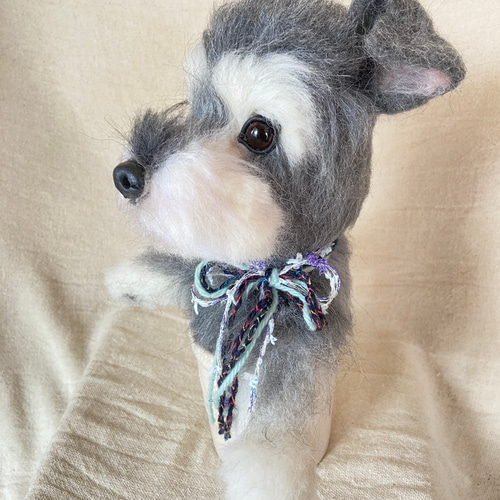 ミニチュアシュナウザー 犬 愛犬 羊毛フェルト 羊毛 プレゼント ミニチュアシュナウザー 犬 愛犬 羊毛フェルト 羊毛 プレゼント