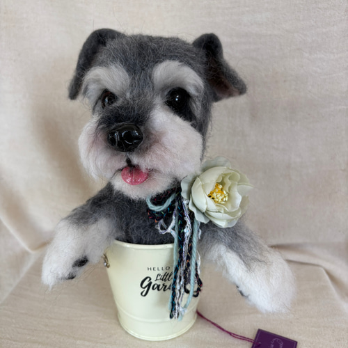 ミニチュアシュナウザー 犬 愛犬 羊毛フェルト 羊毛 プレゼント 羊毛