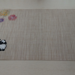 パンダと花火の手刺繍ランチョンマット 3枚目の画像