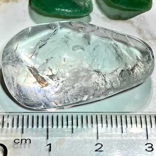 希少】レインボー グリーンアメジスト プラシオライト タンブル 天然石