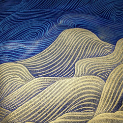 金彩工芸　波　金仕上げ　正絹（シルク）紺色　「道中財布」 10枚目の画像