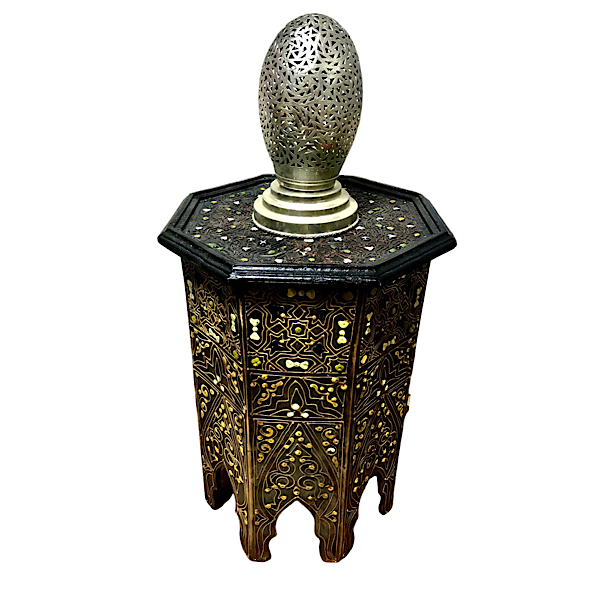 木製ペイントテーブル&真鍮ランプセット(マラテール食器プレゼント中)現品限り