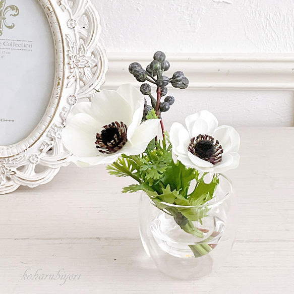 リニューアル！涼風仏花 アネモネ（ホワイト） アートフラワー