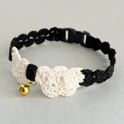 首輪が苦手な猫ちゃんへ＊軽くてやわらかい手編みの猫首輪【サイズ