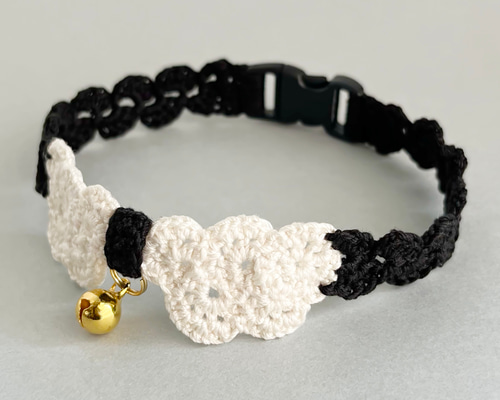 首輪が苦手な猫ちゃんへ＊軽くてやわらかい手編みの猫首輪【サイズ