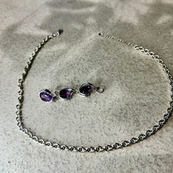 アメシスト イン メルティッド スノウ _ネックレス　/ Amethysts in melted snow _ Neck 7枚目の画像