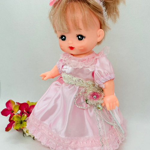 ハンドメイド ソランちゃん 靴 ピンクレザー リボン ハンドメイド