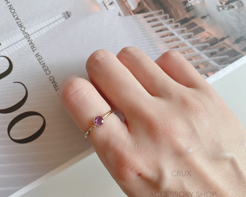 14kgf] R28 アメジストベゼルリング 指輪・リング CRUX 通販 14441445