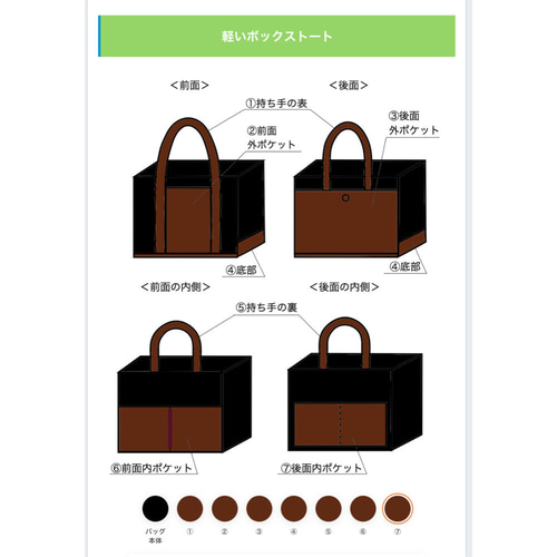 軽いボックストート」ミニサイズ「ブラック(黒)✕ココア」／倉敷