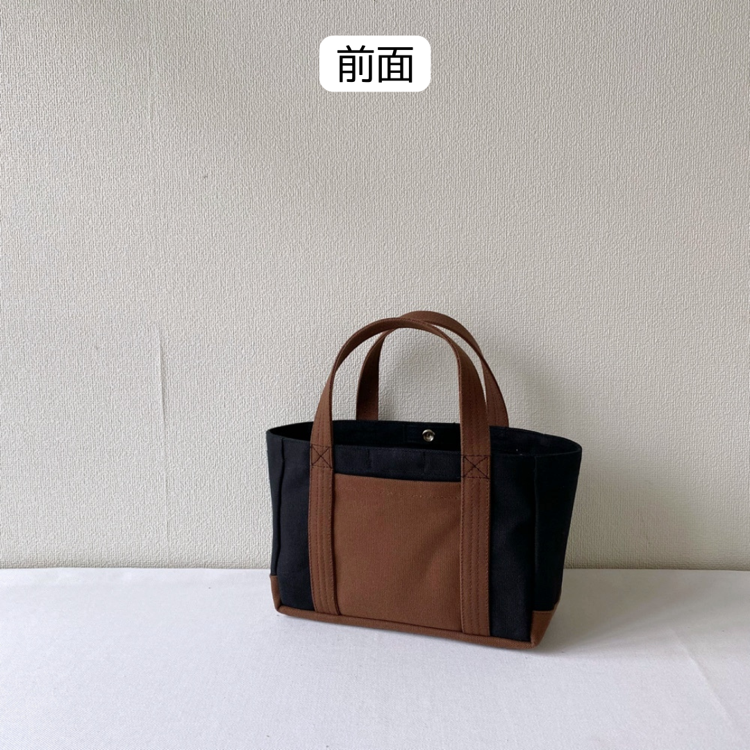 倉敷8号帆布サイドポケット付きトートバッグL 底板付き　ファスナー開閉　ココア 倉敷帆布 | ランチトートバッグ XS 8号帆布 [岡山] | afugi