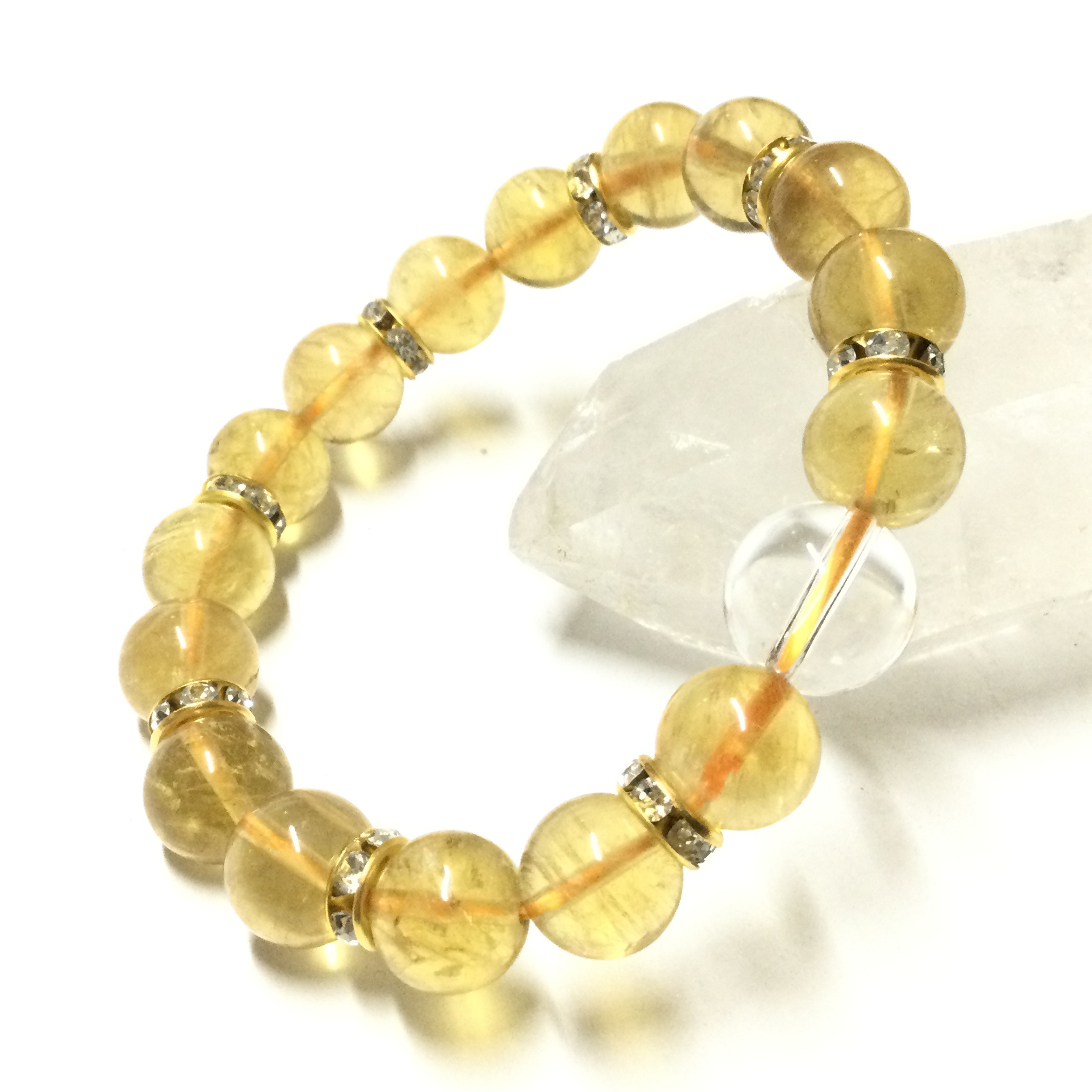 一点物☆激レアカラー ヒーリングストーン 天然石 イエローフローライト ブレスレット