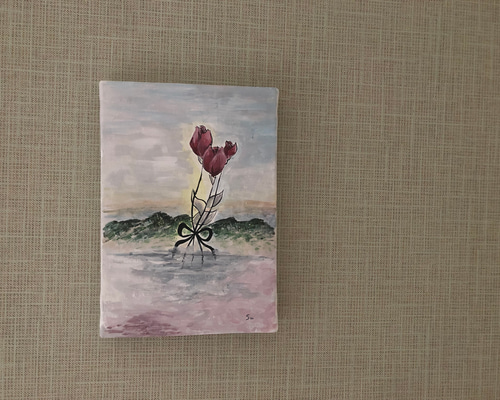 絵画！アクリル画！花！ アクリル画 花 絵画 アート 花の絵 イラスト - メルカリ