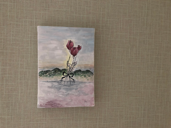 アクリル画 花 絵画 アート 花の絵 イラスト - メルカリ