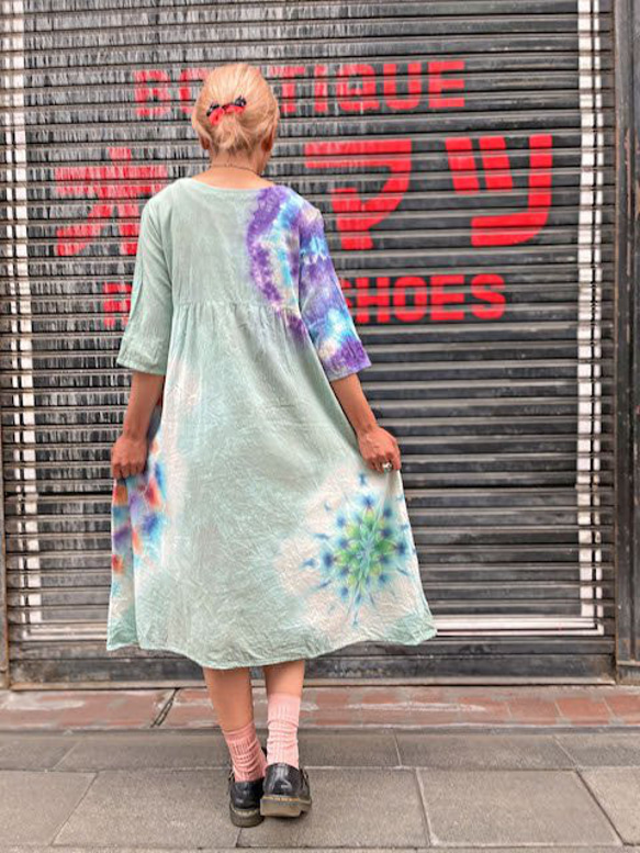 紮染長裙 Hippies Dye 最新作品 Fantastic large mandala in cool colors HD1 第8張的照片