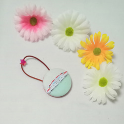 ハンドメイド くるみボタン ヘアゴム おしゃれ シンプル 電車 レジン液  