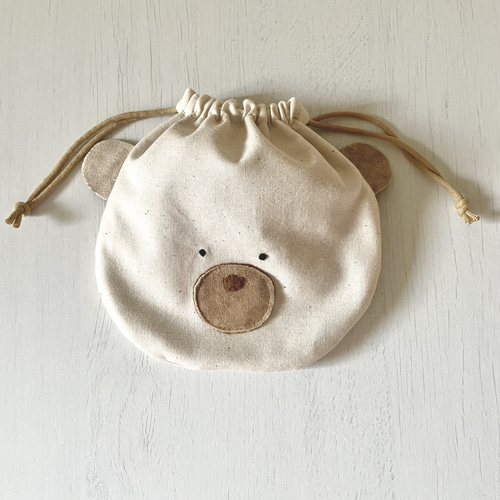 ほっこりクマさんの巾着袋 巾着袋 mulberry-y 通販｜Creema(クリーマ 