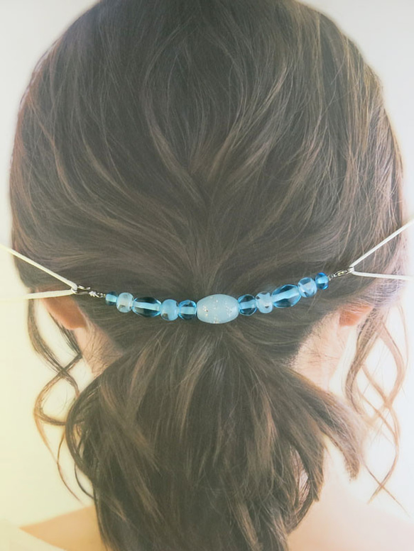 2way マスクバンド⇔ブレスレット（スカイブルー） 6枚目の画像