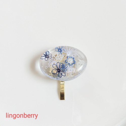 ❁water garden❁ タティングレースとレジンのヘアアクセサリー