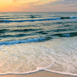 アートポスター 穏やかな波と夕日 ビーチ風景の癒しインテリア 4265 5枚目の画像